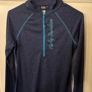 Harley-Davidson Navy Pullover with Teal Stitching